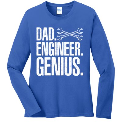 Dad Engineer Funny Mechanic Engineer FatherS Day Gift Ladies Long Sleeve Shirt