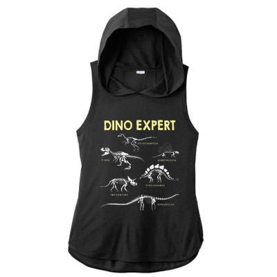 Dino Expert Future Paleontologist Dinosaur Fossil Bones Ladies PosiCharge Tri-Blend Wicking Draft Hoodie Tank