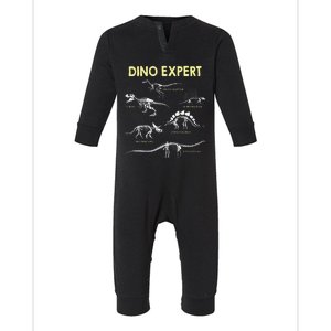 Dino Expert Future Paleontologist Dinosaur Fossil Bones Infant Fleece One Piece