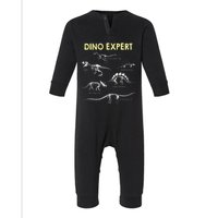 Dino Expert Future Paleontologist Dinosaur Fossil Bones Infant Fleece One Piece