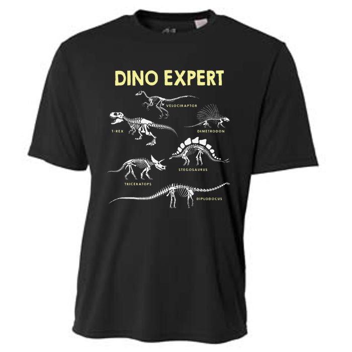 Dino Expert Future Paleontologist Dinosaur Fossil Bones Cooling Performance Crew T-Shirt