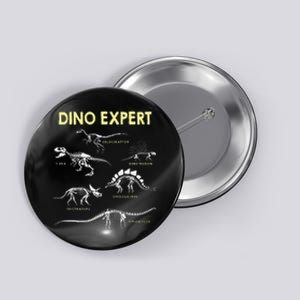 Dino Expert Future Paleontologist Dinosaur Fossil Bones Button