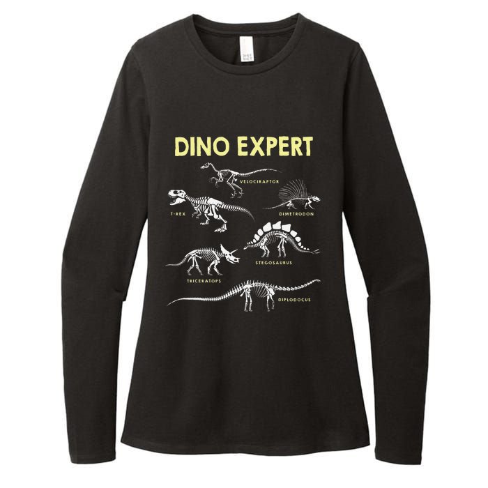 Dino Expert Future Paleontologist Dinosaur Fossil Bones Womens CVC Long Sleeve Shirt