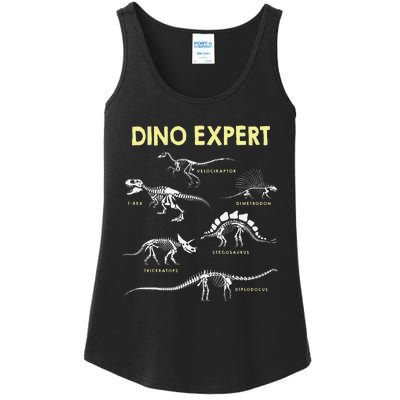 Dino Expert Future Paleontologist Dinosaur Fossil Bones Ladies Essential Tank