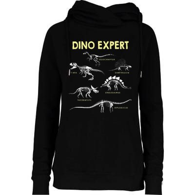 Dino Expert Future Paleontologist Dinosaur Fossil Bones Womens Funnel Neck Pullover Hood