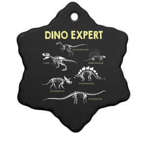 Dino Expert Future Paleontologist Dinosaur Fossil Bones Ceramic Star Ornament