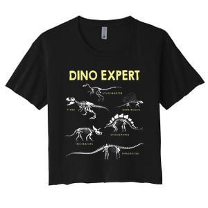 Dino Expert Future Paleontologist Dinosaur Fossil Bones Women's Crop Top Tee