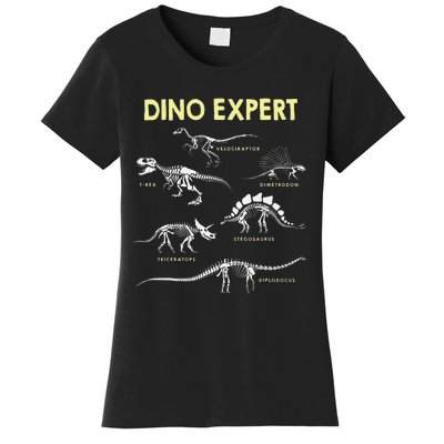 Dino Expert Future Paleontologist Dinosaur Fossil Bones Women's T-Shirt