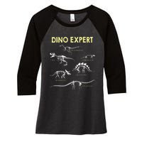 Dino Expert Future Paleontologist Dinosaur Fossil Bones Women's Tri-Blend 3/4-Sleeve Raglan Shirt