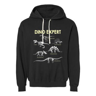 Dino Expert Future Paleontologist Dinosaur Fossil Bones Garment-Dyed Fleece Hoodie