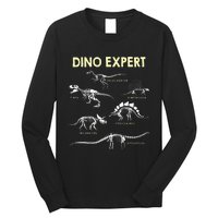 Dino Expert Future Paleontologist Dinosaur Fossil Bones Long Sleeve Shirt