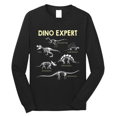 Dino Expert Future Paleontologist Dinosaur Fossil Bones Long Sleeve Shirt