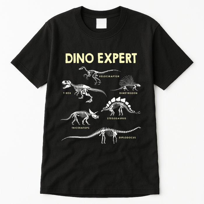 Dino Expert Future Paleontologist Dinosaur Fossil Bones Tall T-Shirt