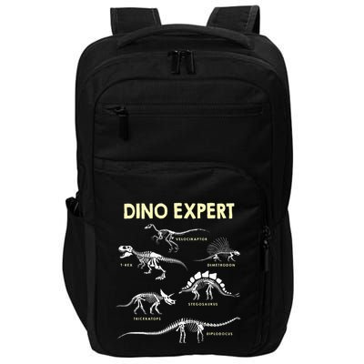 Dino Expert Future Paleontologist Dinosaur Fossil Bones Impact Tech Backpack