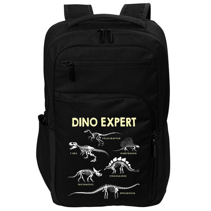 Dino Expert Future Paleontologist Dinosaur Fossil Bones Impact Tech Backpack