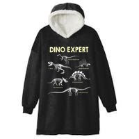 Dino Expert Future Paleontologist Dinosaur Fossil Bones Hooded Wearable Blanket