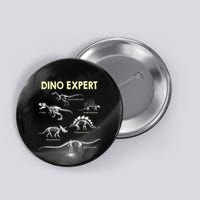 Dino Expert Future Paleontologist Dinosaur Fossil Bones Button