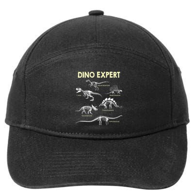 Dino Expert Future Paleontologist Dinosaur Fossil Bones 7-Panel Snapback Hat
