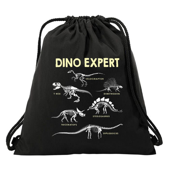Dino Expert Future Paleontologist Dinosaur Fossil Bones Drawstring Bag
