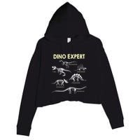 Dino Expert Future Paleontologist Dinosaur Fossil Bones Crop Fleece Hoodie