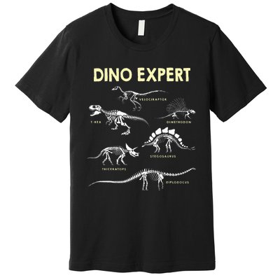 Dino Expert Future Paleontologist Dinosaur Fossil Bones Premium T-Shirt