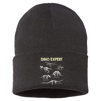 Dino Expert Future Paleontologist Dinosaur Fossil Bones Sustainable Knit Beanie