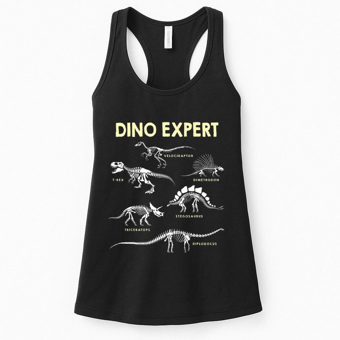 Dino Expert Future Paleontologist Dinosaur Fossil Bones Womens Tank Top