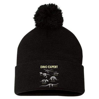 Dino Expert Future Paleontologist Dinosaur Fossil Bones Pom Pom 12in Knit Beanie