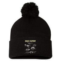 Dino Expert Future Paleontologist Dinosaur Fossil Bones Pom Pom 12in Knit Beanie
