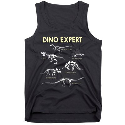 Dino Expert Future Paleontologist Dinosaur Fossil Bones Tank Top