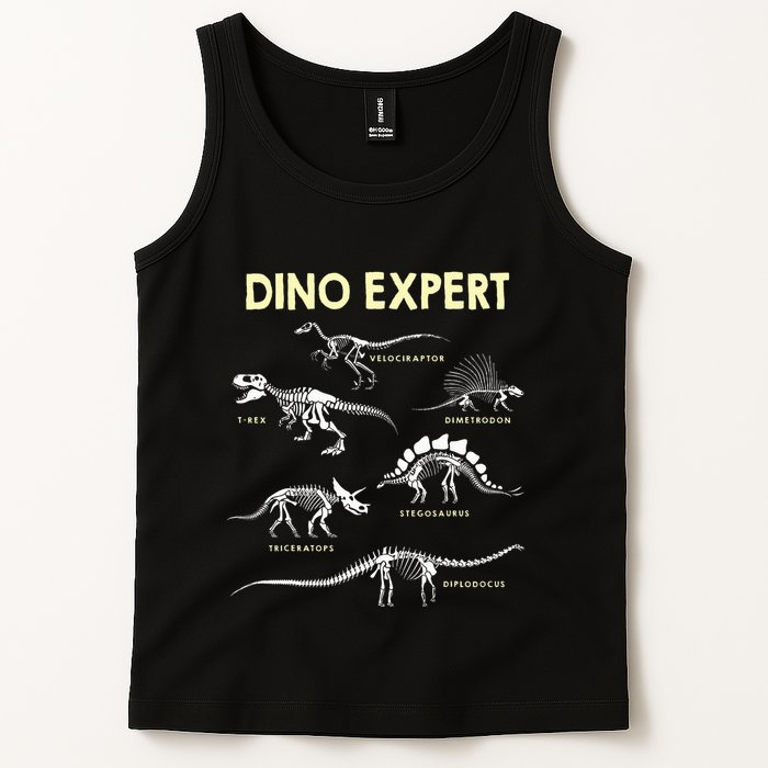 Dino Expert Future Paleontologist Dinosaur Fossil Bones Tank Top