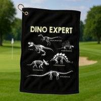 Dino Expert Future Paleontologist Dinosaur Fossil Bones Golf Towel