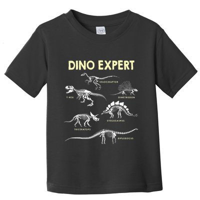 Dino Expert Future Paleontologist Dinosaur Fossil Bones Toddler T-Shirt