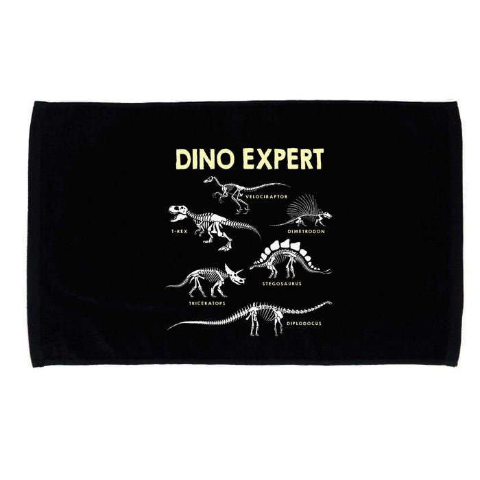 Dino Expert Future Paleontologist Dinosaur Fossil Bones Microfiber Hand Towel