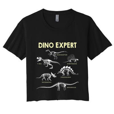 Dino Expert Future Paleontologist Dinosaur Fossil Bones Crop Top