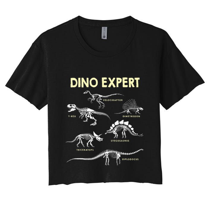 Dino Expert Future Paleontologist Dinosaur Fossil Bones Crop Top