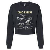 Dino Expert Future Paleontologist Dinosaur Fossil Bones Cropped Pullover Crew