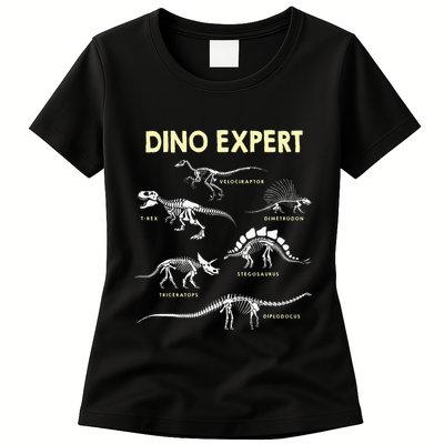 Dino Expert Future Paleontologist Dinosaur Fossil Bones Womens T-Shirt