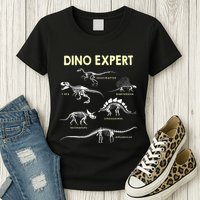 Dino Expert Future Paleontologist Dinosaur Fossil Bones Womens T-Shirt