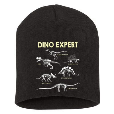 Dino Expert Future Paleontologist Dinosaur Fossil Bones Short Acrylic Beanie