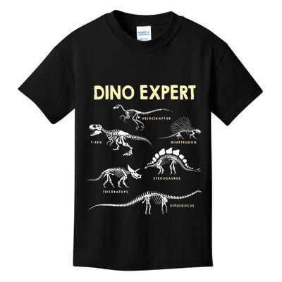 Dino Expert Future Paleontologist Dinosaur Fossil Bones Kids T-Shirt