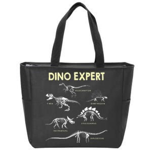 Dino Expert Future Paleontologist Dinosaur Fossil Bones Zip Tote Bag