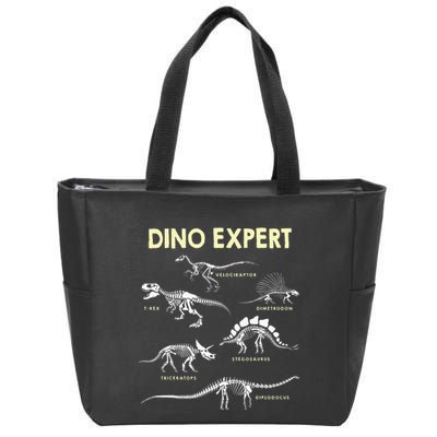 Dino Expert Future Paleontologist Dinosaur Fossil Bones Zip Tote Bag