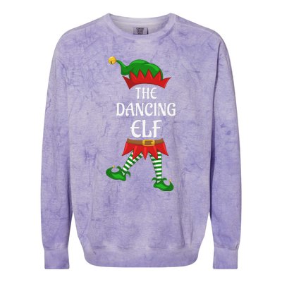 Dancing Elf Family Matching Group Christmas Party Colorblast Crewneck Sweatshirt