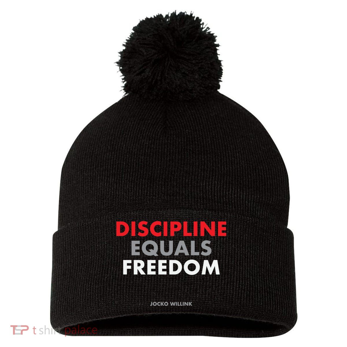 Discipline Equals Freedom Jocko Willink Pom Pom 12in Knit Beanie