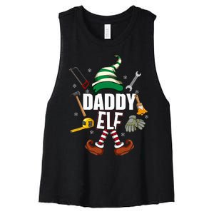 Daddy Elf Funny Christmas Gift Matching Family Pajama Women's Racerback Cropped Tank