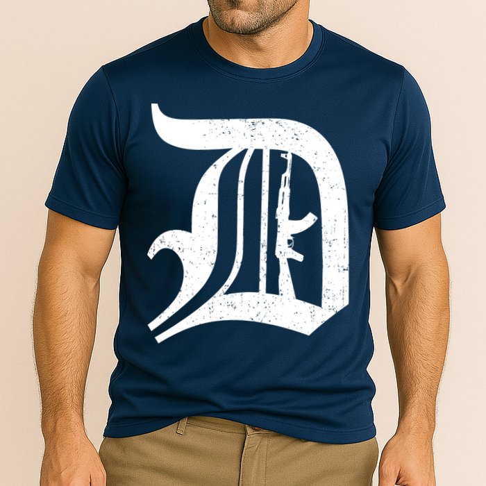 Defend Detroit Gun AK47 Cooling Performance Crew T-Shirt