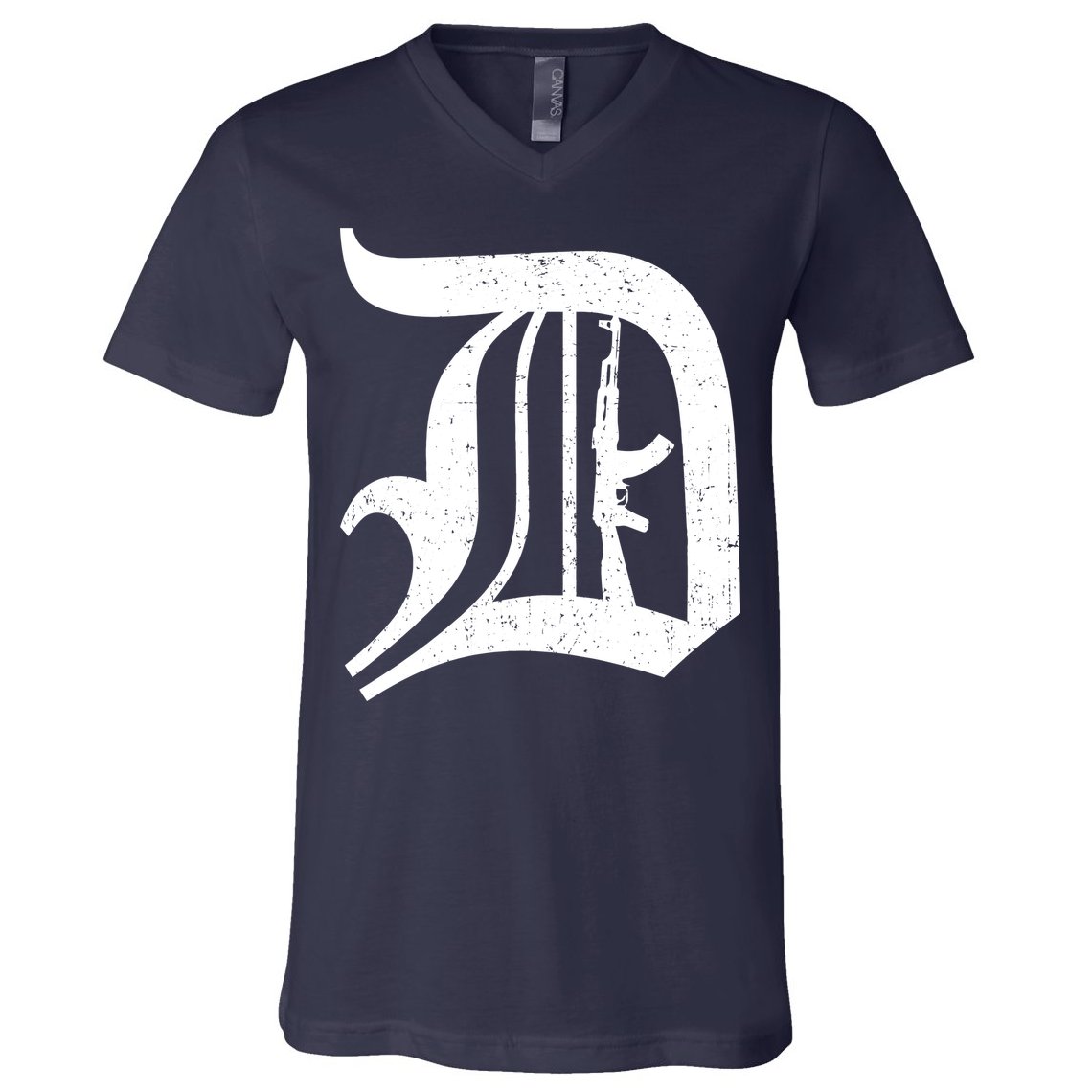 Defend Detroit Gun AK47 V-Neck T-Shirt