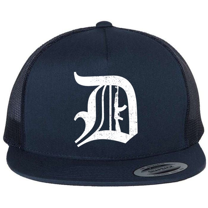 Defend Detroit Gun AK47 Flat Bill Trucker Hat