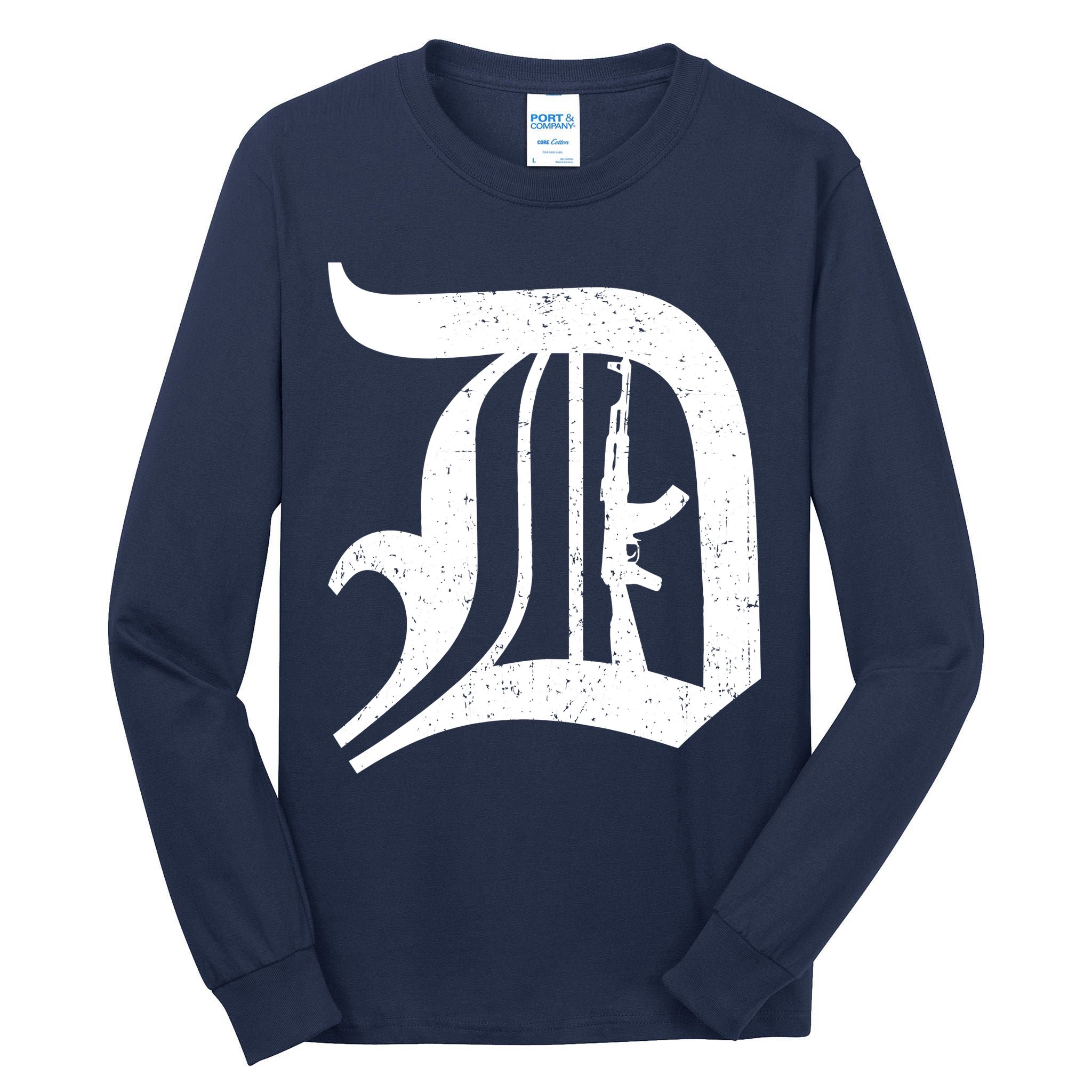 Defend Detroit Gun AK47 Tall Long Sleeve T-Shirt